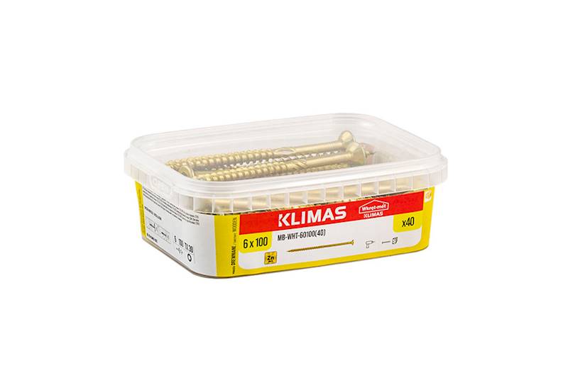 Wkręty konstrukcyjne z łbem stożkowym i gniazdem TX MB-WHT 6,0 mm x 100 mm pudełko 40 szt. WKRĘT-MET