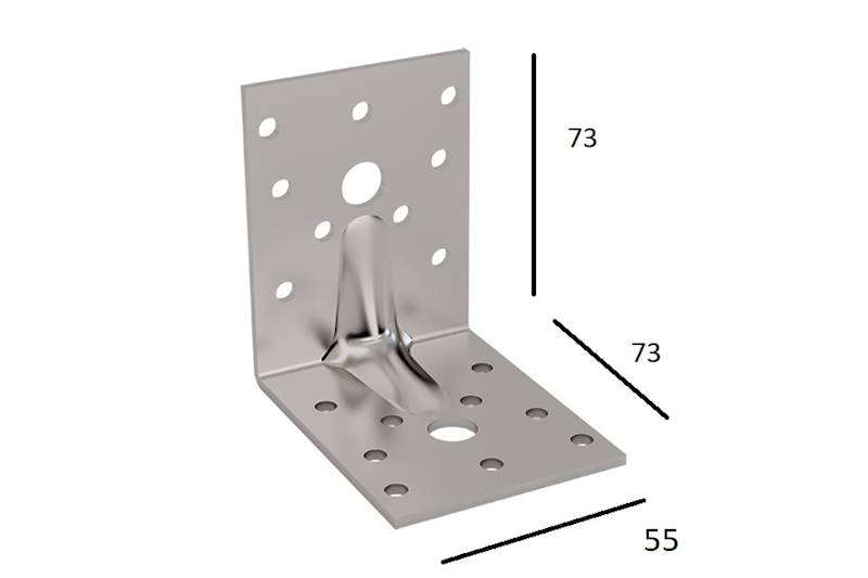 Kątownik przetłaczany wzmocniony KPW-1 73 x 73 x 55 mm WKRĘT-MET
