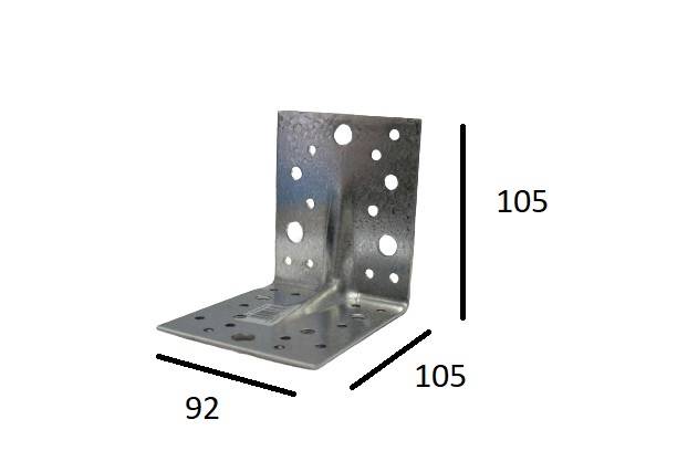 Kątownik przetłaczany wzmocniony KPW-4 92 x 105 x 105 mm WKRĘT-MET