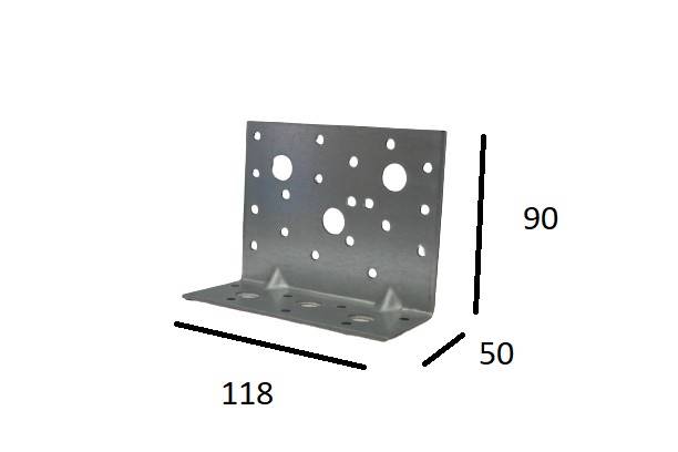 Kątownik przetłaczany wzmocniony KPW-9 90 x 50 x 118 mm WKRĘT-MET