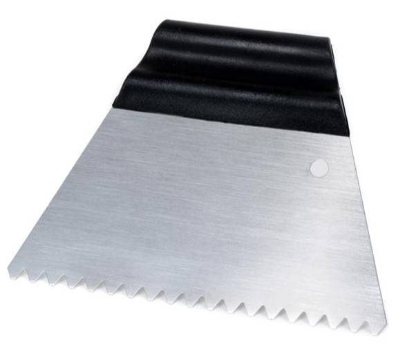 Szpachla paca metalowa z zębem trójkątnym do kleju gładka uchwyt z tworzywa 180 mm KUBALA