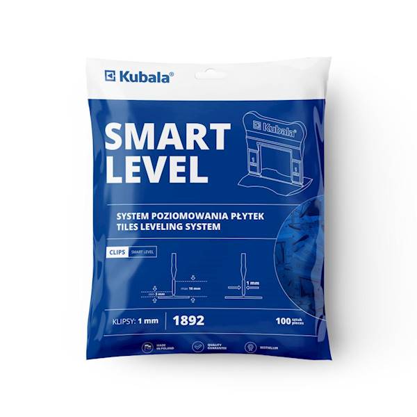Klipsy do systemu poziomowania płytek Smart Level 1 mm 100 szt. KUBALA