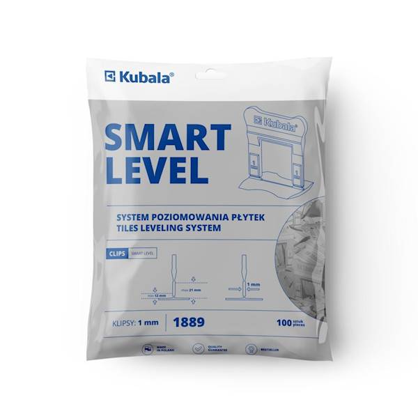 Klipsy do systemu poziomowania płytek wysokie Smart Level 1 mm 100 szt. KUBALA