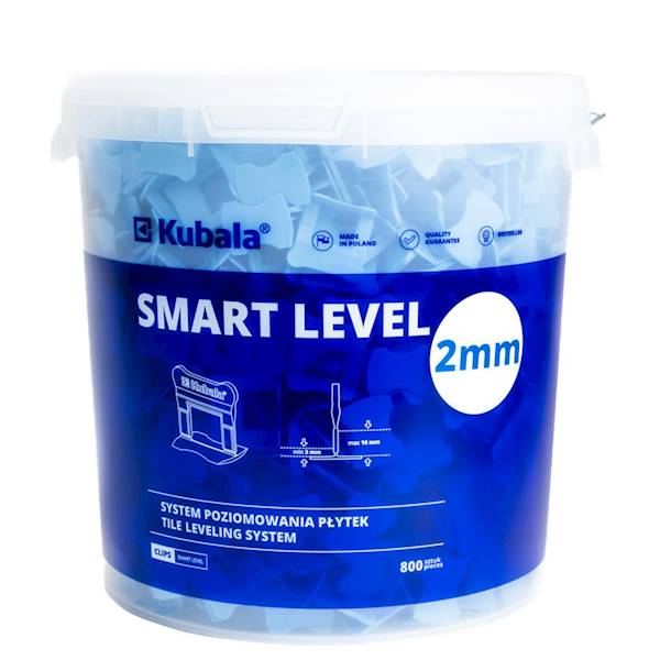 Klipsy do poziomowania płytek Smart Level 2 mm 800 szt. wiadro 20 L KUBALA