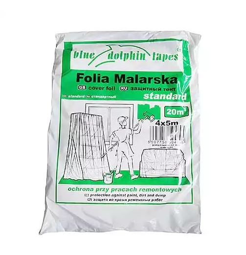 Folia malarska 4 x 5 m standard BLUE DOLPHIN