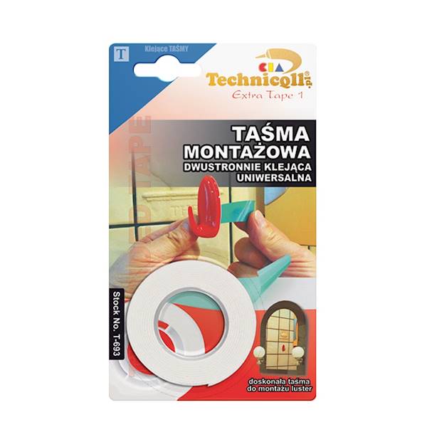 Taśma montażowa dwustronna 1,5 m x 19 mm TECHNICQLL