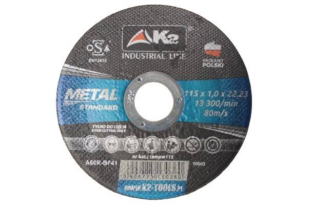 Tarcza do cięcia metalu wzmocniona 115 x 1,0 mm Standard K2