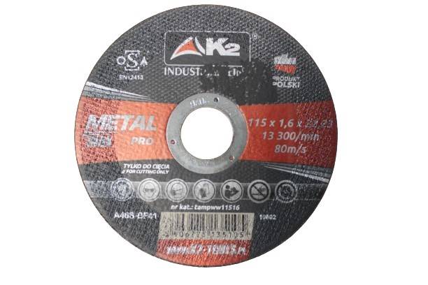 Tarcza do cięcia metalu 115 x 1,6 mm Pro Inox K2