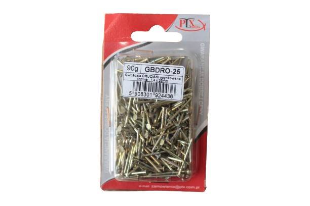 Gwoździe stolarskie druciaki ocynkowane duży łepek 1,4 x 25 mm 90 g PROLEX