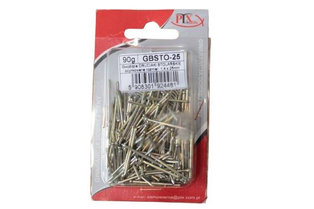 Gwoździe stolarskie druciaki ocynkowane mały łepek 1,4 x 25 mm 90 g PROLEX
