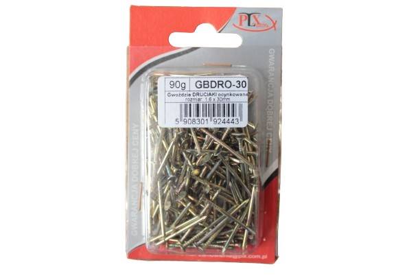 Gwoździe stolarskie druciaki ocynkowane duży łepek 1,6 x 30 mm 90 g PROLEX
