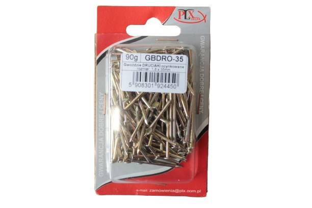 Gwoździe stolarskie druciaki ocynkowane duży łepek 1,8 x 35 mm 90 g PROLEX