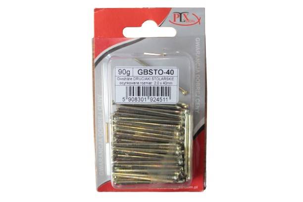 Gwoździe stolarskie druciaki ocynkowane duży łepek 2,0 x 40 mm 90 g PROLEX