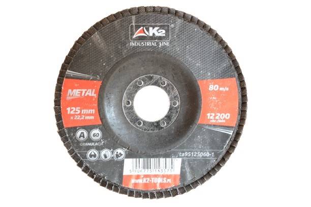 Tarcza lamelkowa listkowa ścierna Elektrokorund 125 mm gr. 60 K2