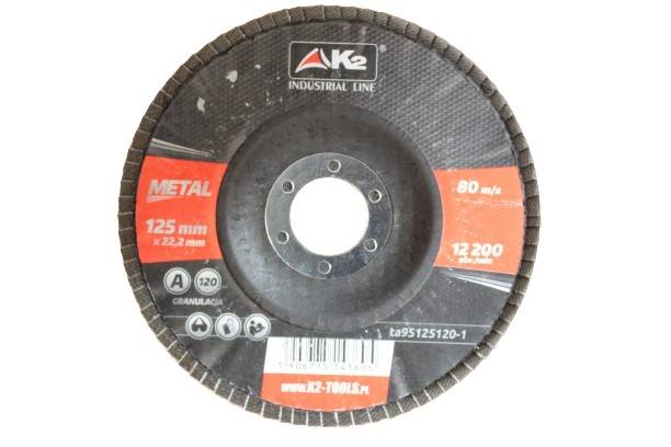 Tarcza lamelkowa listkowa ścierna Elektrokorund 125 mm gr. 120 K2