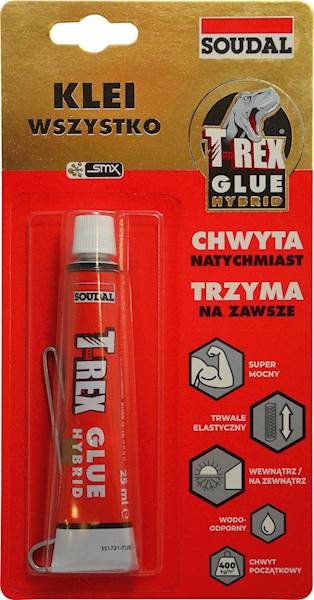 Hybrydowy klej montażowy T-Rex Glue Hybrid 25 ml SOUDAL