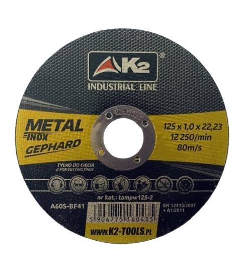 Tarcza do cięcia metalu 125 x 1,0 mm Inox Gephard K2