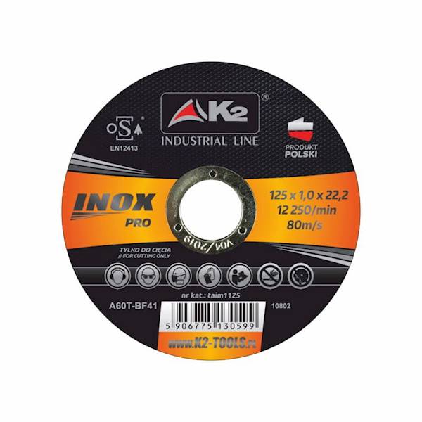 Tarcza do cięcia metalu 125 x 1,0 mm Inox Pro K2