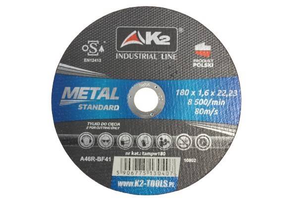 Tarcza do cięcia metalu wzmocniona 180 x 1,6 mm Standard K2