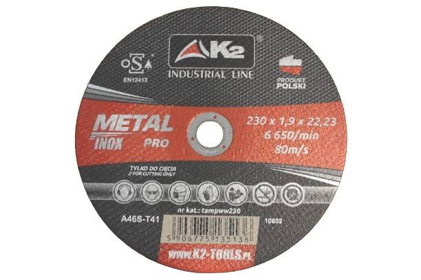 Tarcza do cięcia metalu 230 x 1,9 mm Pro Inox K2