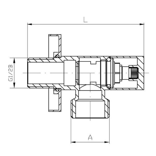 Zawór zaporowy kątowy ceramiczny Elipsa chrom 1/2 x 3/8 DIAMOND