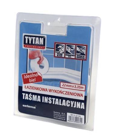 Taśma instalacyjna łazienkowa biała 22 mm x 3,35 m TYTAN