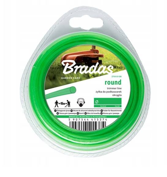 Żyłka tnąca do podkaszarek okrągła 2,4 mm x 15 m BRADAS