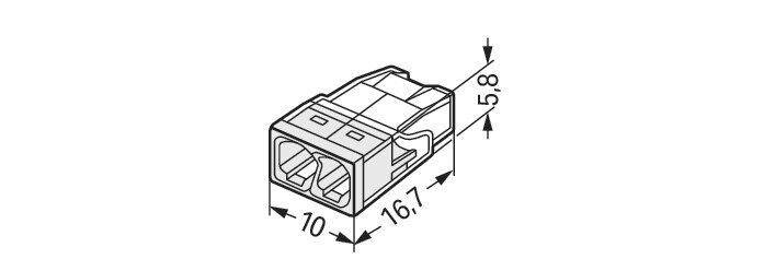 Szybkozłączka instalacyjna drut 2 x 0,5-2,5 mm² 2273-202 WAGO