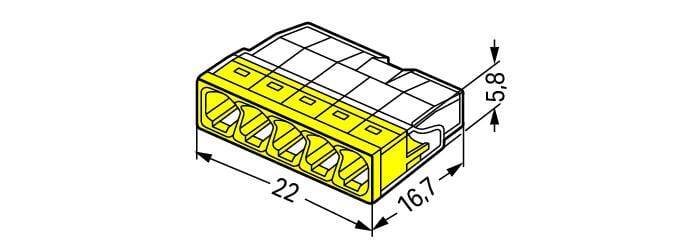 Szybkozłączka instalacyjna drut 5 x 0,5-2,5 mm² 2273-205 WAGO