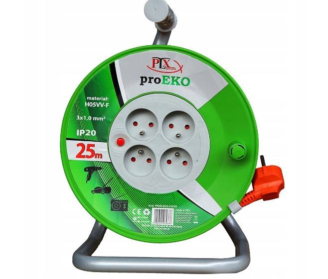 Przedłużacz bębnowy OWY 3 x 1,0 mm 25 m pomarańczowy IP20 PROLEX