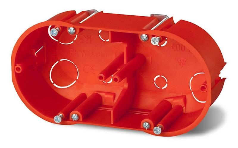 Puszka instalacyjna P/T do ścian pustych płytka 2 x 60 mm ELEKTRO-PLAST