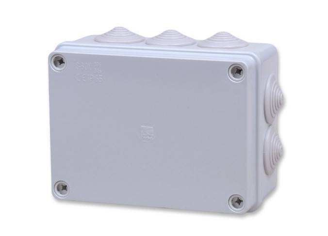 Puszka instalacyjna hermetyczna natynkowa z dławikami IP65 150 x 110 x 70 mm PAWBOL