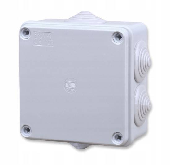Puszka instalacyjna hermetyczna natynkowa z dławikami IP65 100 x 100 x 50 mm PAWBOL
