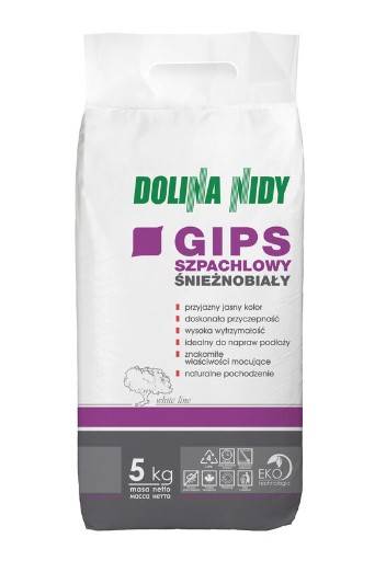 Gips szpachlowy śnieżnobiały 5 kg DOLINA NIDY