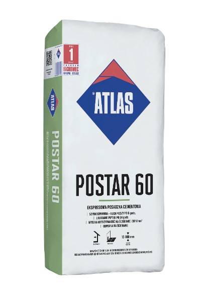 Ekspresowa posadzka cementowa Postar 60 25 kg ATLAS