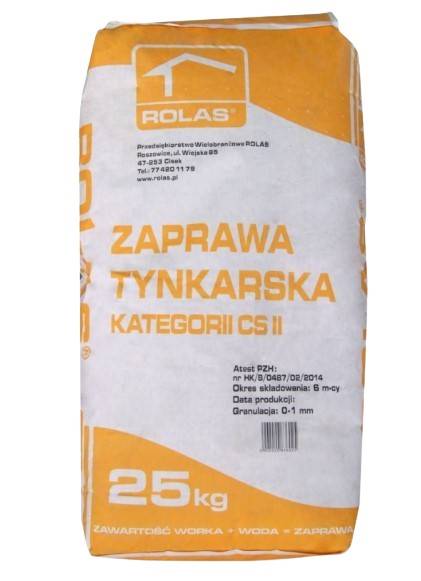 Zaprawa tynkarska klasy CS II 25 kg ROLAS