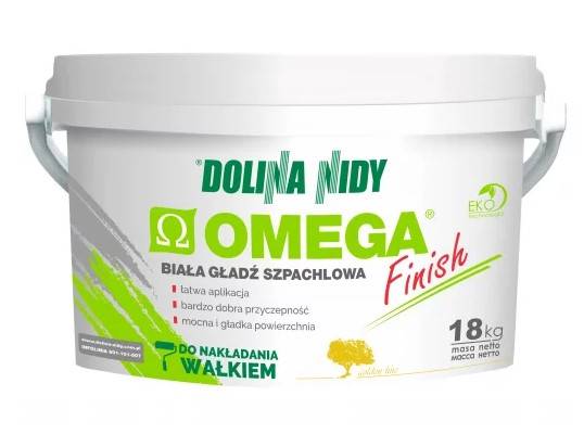 Gładź szpachlowa Omega Finish biała 18 kg DOLINA NIDY