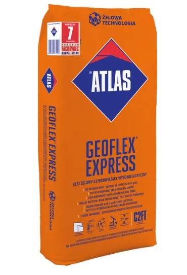 Klej żelowy szybkowiążący wysokoelastyczny Geoflex Express 25 kg ATLAS
