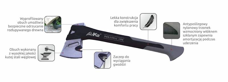 Siekiera wielozadaniowa Industry 800 g K2