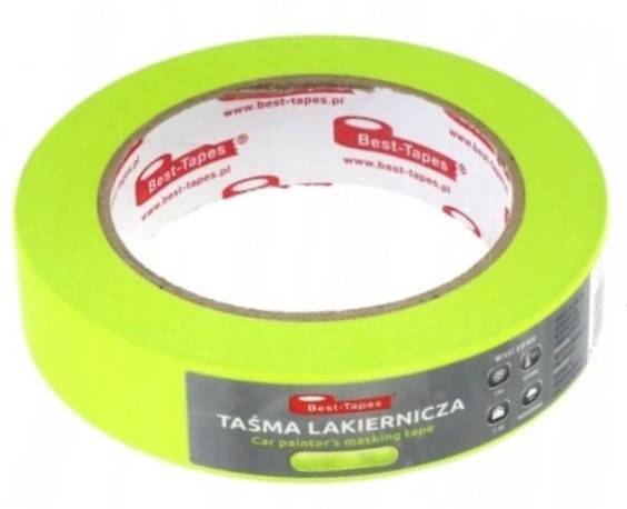 Taśma lakiernicza maskująca wodoodporna zielona neon 38 mm x 50 m BEST-TAPES