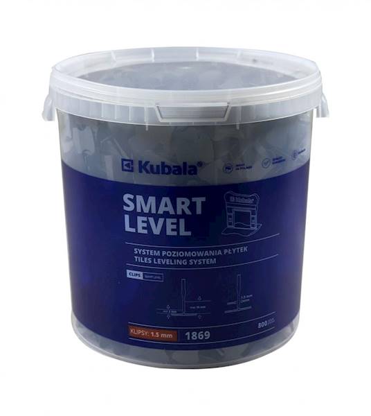 Klipsy do poziomowania Smart Level 1,5 mm 800 szt. wiadro 20 L KUBALA
