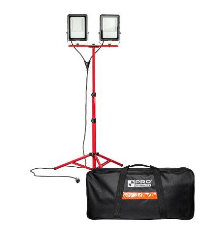Reflektor lampa LED podwójna ze statywem i pokrowcem IP65 2 x 100 16000LM PRO-LD725