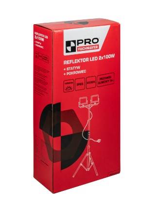 Reflektor lampa LED podwójna ze statywem i pokrowcem IP65 2 x 100 16000LM PRO-LD725