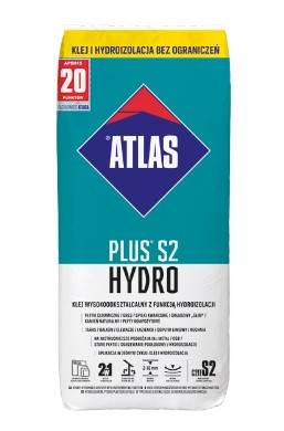Klej do płytek zaprawa klejowa Plus S2 Hydro 15 kg ATLAS