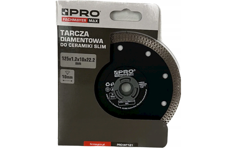 Tarcza diamentowa do ceramiki slim 125 mm x 1,2 mm x 10 mm x 22,2 cm PRO-WT121 PRO