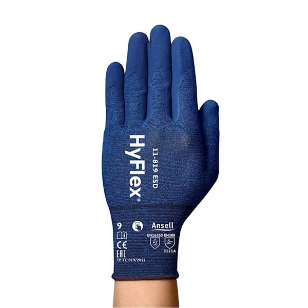Rękawice Hyflex antyelektrostatyczne ESD 11-819 rozmiar 10 ANSELL