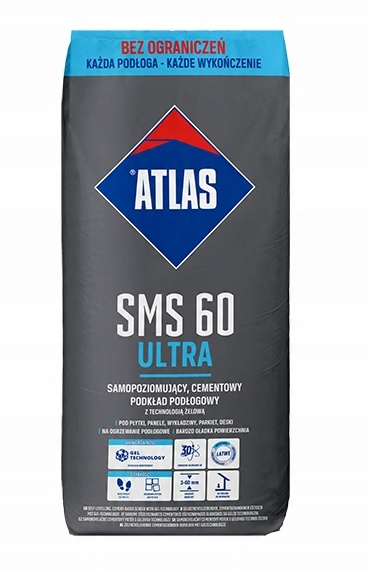Cementowy podkład podłogowy samopoziomujący SMS 60 ULTRA 25 kg ATLAS