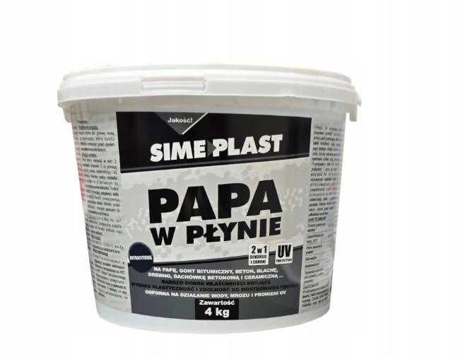 Papa w płynie farba na dach dekoracyjna Antracytowa 4kg SIMEPLAST