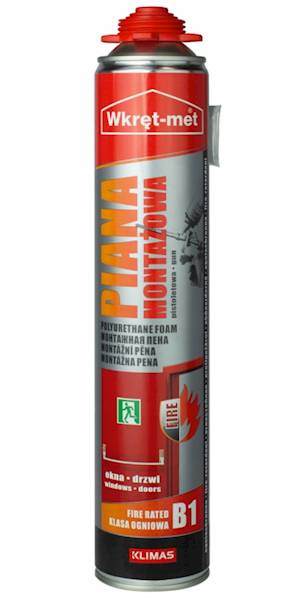 Piana montażowa ognioochronna Klimas Wkręt-Met 750 ml
