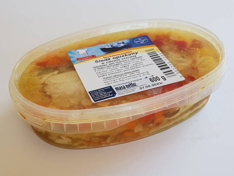 Śledź opiek w zalewie octowej 600g/zaw śledz 350g